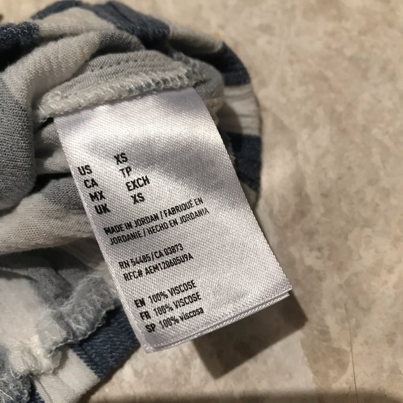 AE White & Blue Striped Off-the-Shoulder Top - Picture 8 of 8